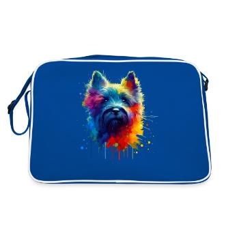 Terriers Terriers Cairn Terrier Splash Art colorés - Sac Retro - bleu/blanc - Dos