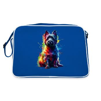 Terriers Terriers Cairn Terrier Splash Art colorés - Sac Retro - bleu/blanc - Dos