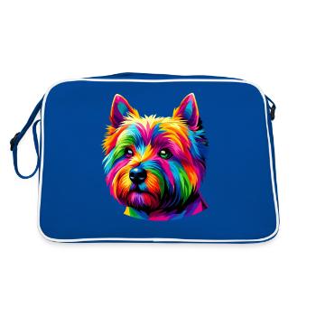 Terriers Cairn Terrier Pop Art colorés - Sac Retro - bleu/blanc - Dos