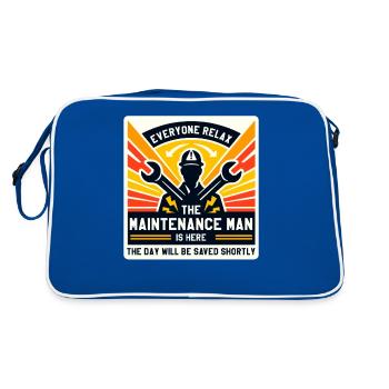 Maintenance Man Maintenance Technician Worker - Retro Bag - blue/white - Back