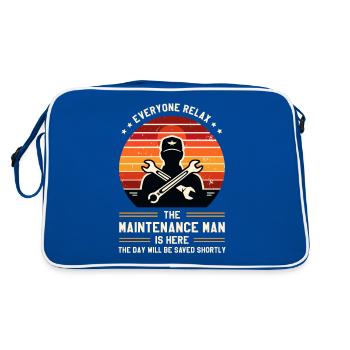 Maintenance Man Maintenance Technician Worker - Retro Bag - blue/white - Back