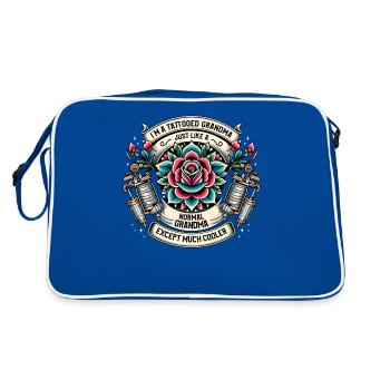 Tattooed Grandma Tattoo Tattooing Ink Tattoos - Retro Bag - blue/white - Back