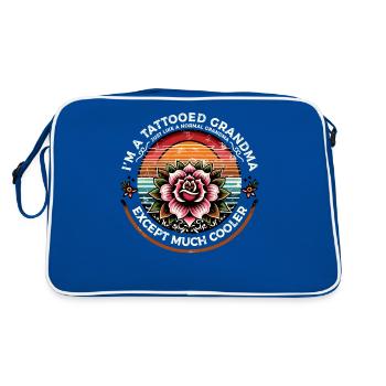 Tattooed Grandma Tattoo Tattooing Ink Tattoos - Retro Bag - blue/white - Back