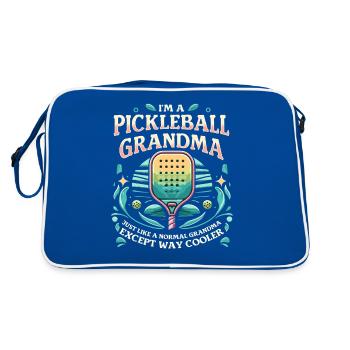 Raquette de pickleball de grand-mère - Sac Retro - bleu/blanc - Dos