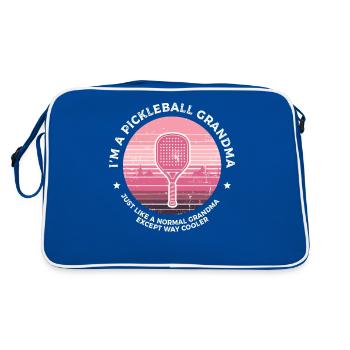 Raquette de pickleball de grand-mère - Sac Retro - bleu/blanc - Dos