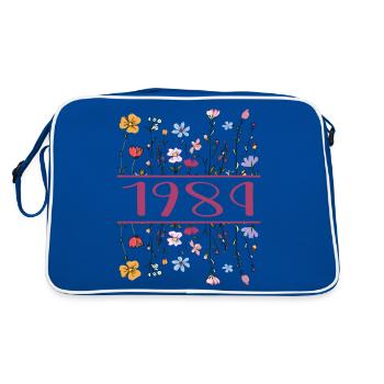 1984 Legendär Seit 1984 Geburtstag 1984 Frauen - Retro Tasche - Blau/Weiß - Hinten