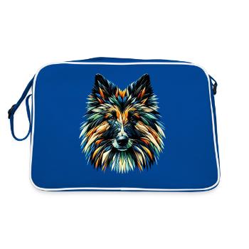 Polygon Art Berger Belge Groenendael Belge - Sac Retro - bleu/blanc - Dos