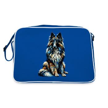 Polygon Art Berger Belge Groenendael Belge - Sac Retro - bleu/blanc - Dos