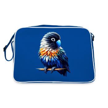 Polygon Art Lovebird Birdwatching - Retro Bag - blue/white - Back