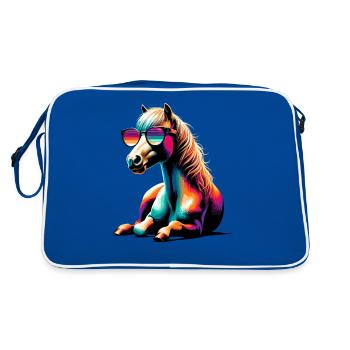 Lunettes de soleil rétro coucher de soleil miniature cheval cheval - Sac Retro - bleu/blanc - Dos