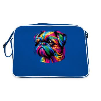 Pop Art Coloré Bruxelles Griffon Griffon - Sac Retro - bleu/blanc - Dos