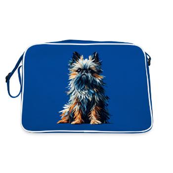 Polygone Art Bruxelles Griffon Griffon Bruxellois - Sac Retro - bleu/blanc - Dos