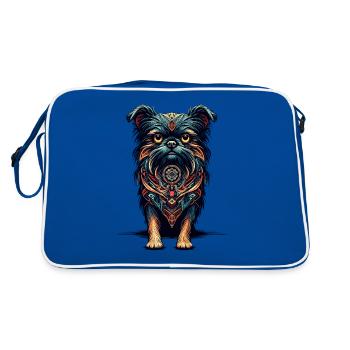 Mandala Art Bruxelles Griffon Griffon Bruxellois - Sac Retro - bleu/blanc - Dos