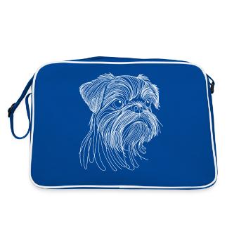 Line Art Bruxelles Griffon Griffon Bruxellois - Sac Retro - bleu/blanc - Dos