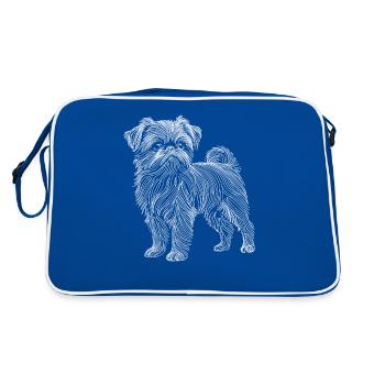 Line Art Bruxelles Griffon Griffon Bruxellois - Sac Retro - bleu/blanc - Dos