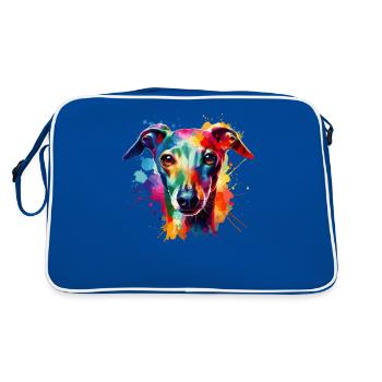 Éclaboussures colorées Art Lévrier Italien Italien - Sac Retro - bleu/blanc - Dos