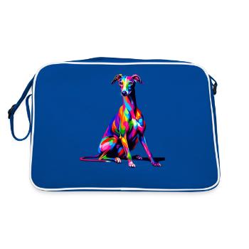 Pop Art coloré Italien Lévrier Italien - Sac Retro - bleu/blanc - Dos