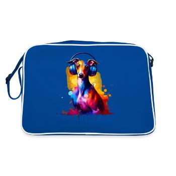 Splash Art Headphones Italian Greyhound Italian - Retro Bag - blue/white - Back