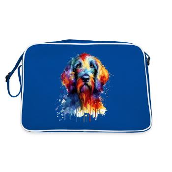 Bunte Splash Art Italienisch Spinone Italiano - Retro Tasche - Blau/Weiß - Hinten