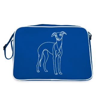 Line Art Italien Lévrier Italien - Sac Retro - bleu/blanc - Dos