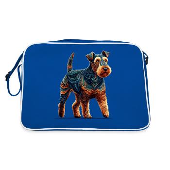 Mandala Art Lakeland Terrier Terriers Lakie - Sac Retro - bleu/blanc - Dos