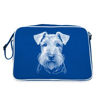 Line Art Lakeland Terrier Terriers Lakie - Sac Retro - bleu/blanc - Dos