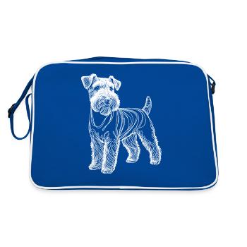 Line Art Lakeland Terrier Terriers Lakie - Sac Retro - bleu/blanc - Dos