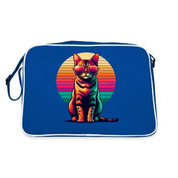 Lunettes de soleil rétro coucher de soleil Bengal Cat - Sac Retro - bleu/blanc - Dos