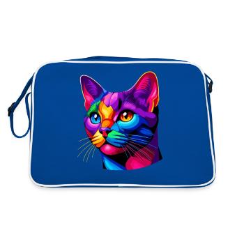 Chat Bombay Pop Art coloré - Sac Retro - bleu/blanc - Dos