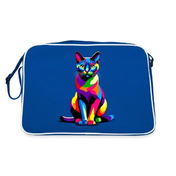 Chat Bombay Pop Art coloré - Sac Retro - bleu/blanc - Dos