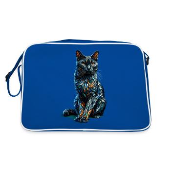 Polygone Art Bombay Chat - Sac Retro - bleu/blanc - Dos