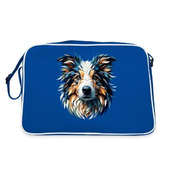 Polygon Art Border Collie Border Collies - Retro Bag - blue/white - Back