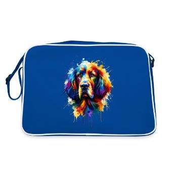 Éclaboussures colorées Setter anglaise Setter Laverack - Sac Retro - bleu/blanc - Dos