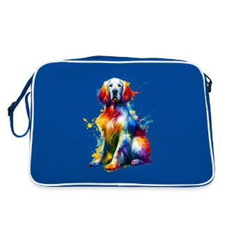 Éclaboussures colorées Setter anglaise Setter Laverack - Sac Retro - bleu/blanc - Dos