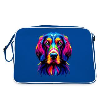 Pop Art coloré Setter anglais Laverack Setter - Sac Retro - bleu/blanc - Dos