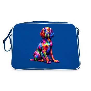 Pop Art coloré Setter anglais Laverack Setter - Sac Retro - bleu/blanc - Dos