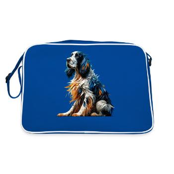 Polygon Art Setter Anglais Setter Laverack - Sac Retro - bleu/blanc - Dos
