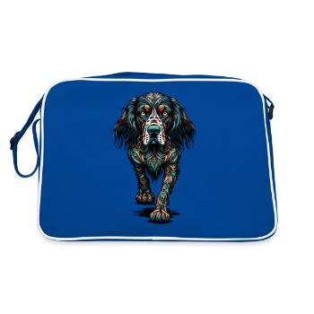 Mandala Art Setter Anglais Setter Laverack - Sac Retro - bleu/blanc - Dos