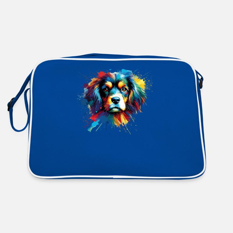 Bunte Splash Art Kleine Münsterländer Retro Tasche