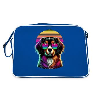 Lunettes de soleil rétro coucher de soleil Petit Münsterländer - Sac Retro - bleu/blanc - Dos