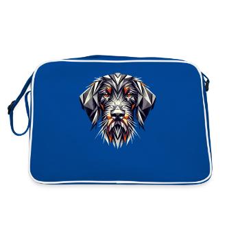Art géométrique Pointeur allemand à poil dur - Sac Retro - bleu/blanc - Dos
