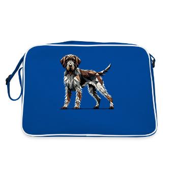 Art géométrique Pointeur allemand à poil dur - Sac Retro - bleu/blanc - Dos