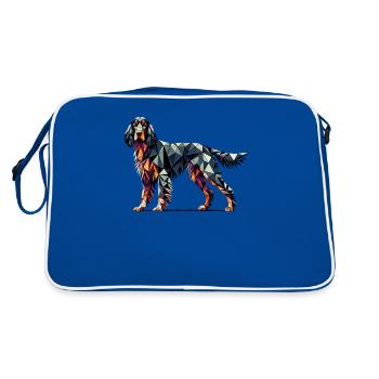 Art géométrique Gordon Setter Setters - Sac Retro - bleu/blanc - Dos
