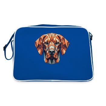 Geometric Art Hungarian Vizsla Magyar Vizslas - Retro Bag - blue/white - Back