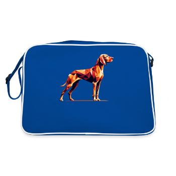 Geometric Art Hungarian Vizsla Magyar Vizslas - Retro Bag - blue/white - Back