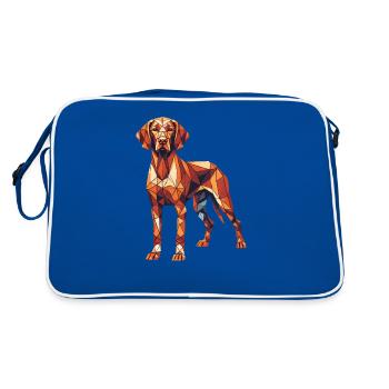 Geometric Art Hungarian Vizsla Magyar Vizslas - Retro Bag - blue/white - Back