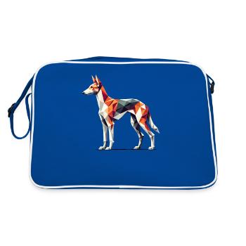 Geometric Art Ibizan Hound - Retro Bag - blue/white - Back