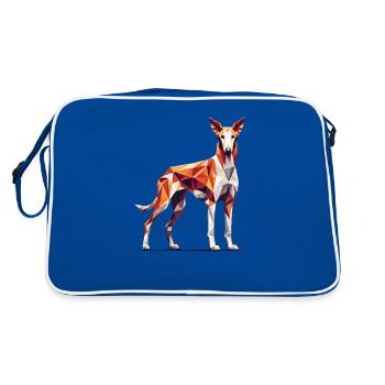 Geometric Art Ibizan Hound - Retro Bag - blue/white - Back