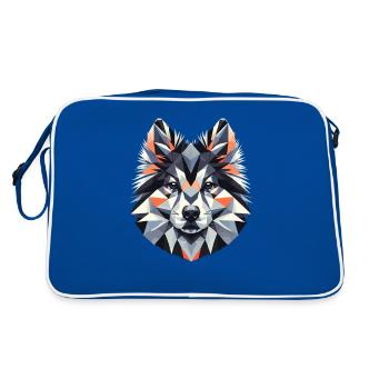 Geometric Art Icelandic Sheepdog - Retro Bag - blue/white - Back