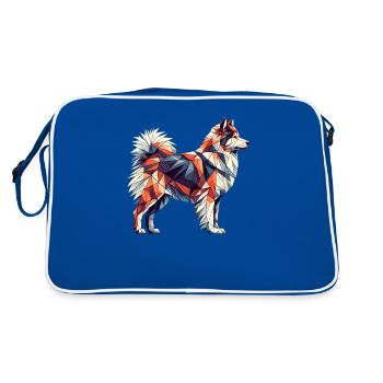 Geometric Art Icelandic Sheepdog - Retro Bag - blue/white - Back